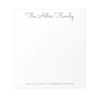 Simple Script Grey Family Notepad