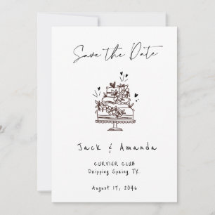 Simple Script hand drawing Wedding save the date