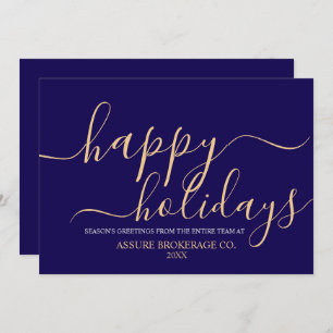 Simple Script Happy Holidays Business Corporate  Holiday Card