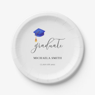 Simple Script High School Graduate Paper Plate