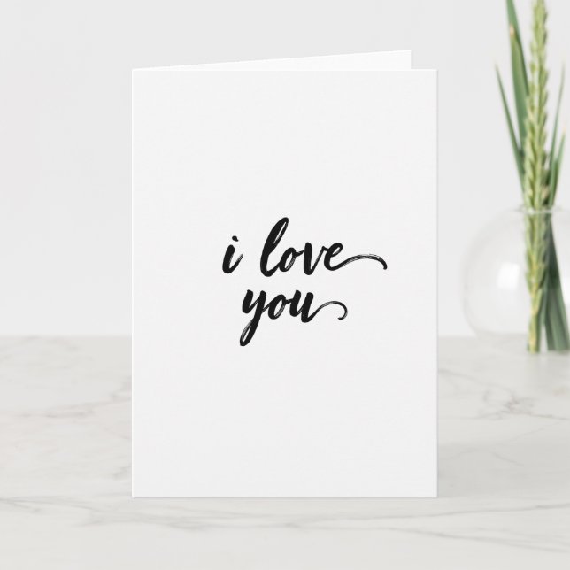 Simple Script I Love You Card (Front)