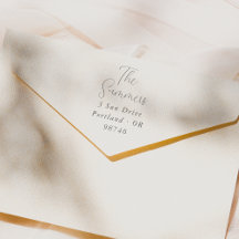 Simple Script Lettering Family Name Return Address