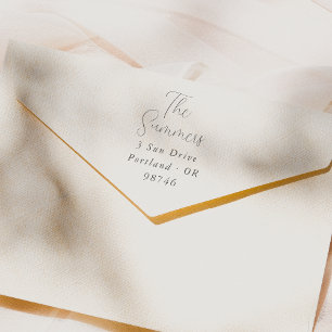 Simple Script Lettering Family Name Return Address Rubber Stamp