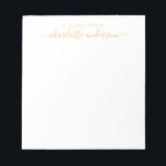 Simple Script Lettering in Yellow Personalised  Notepad<br><div class="desc">Simple Script Lettering in Yellow Personalised Notepad</div>