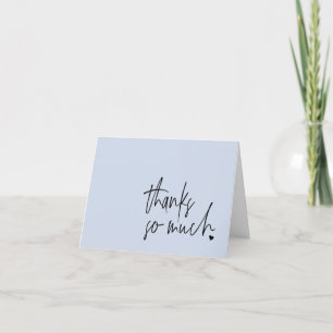 Simple Script Light Blue Thank You Folded Card