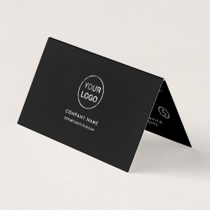 Simple Script - Logo, Black & White Double Loyalty Business Card
