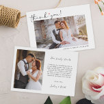 Simple Script Love Heart Classy Wedding Photo Thank You Card<br><div class="desc">Express your gratitude in style with this Simple Script Love Heart Wedding Photo Thank You Card. Featuring an elegant script font and a charming heart motif, this card adds a touch of sophistication to your post-wedding correspondence. Customize it with a cherished photo from your special day to create a personalized...</div>