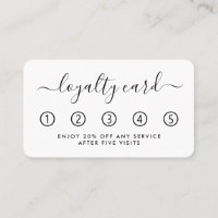 Simple Script Loyalty Card - Black & White