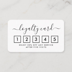 Simple Script Loyalty Card - Black & White