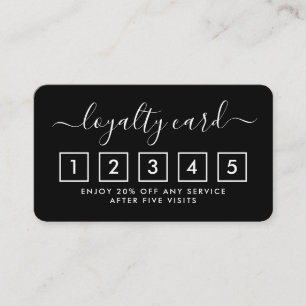Simple Script Loyalty Card - Black & White