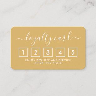 Simple Script Loyalty Card - Gold & White