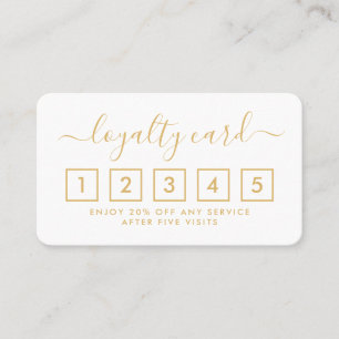 Simple Script Loyalty Card - Gold & White