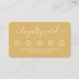 Simple Script Loyalty Card - Gold & White