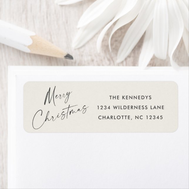 Simple Script Merry Christmas Cards Return Address (Insitu)