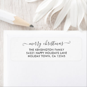 Simple Script Merry Christmas Return Address