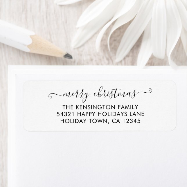 Simple Script Merry Christmas Return Address (Insitu)