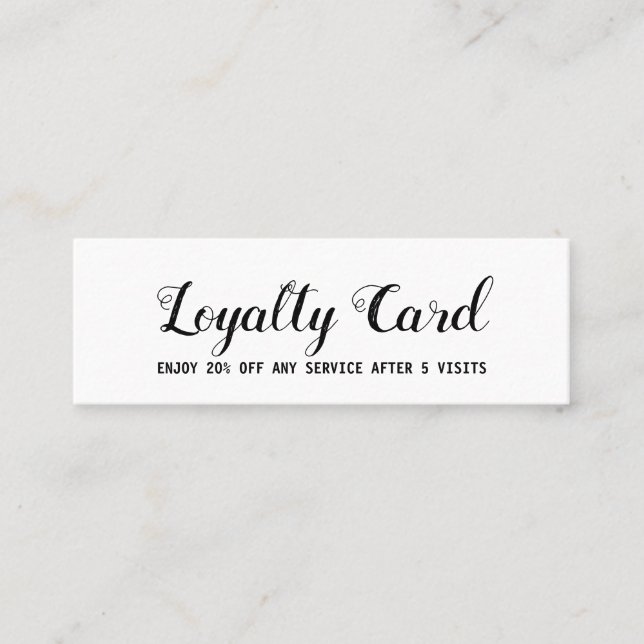 simple script minimal add your text  loyalty card (Front)