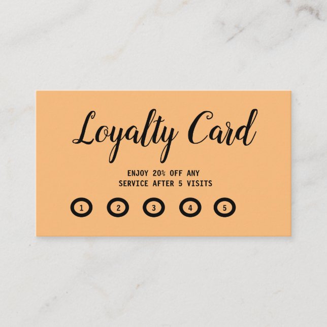 simple script minimal modern orange Loyalty Card (Front)