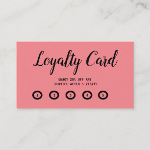 simple script minimal pink Flat Loyalty Card