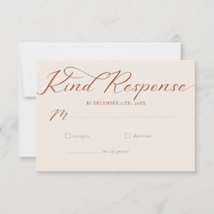 Simple Script Minimalist Classic Wedding RSVP Card