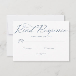 Simple Script Minimalist Classic Wedding RSVP Card