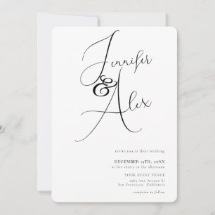 Simple Script Minimalist Photo Collage Wedding  Invitation