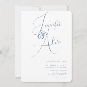 Simple Script Minimalist Photo Collage Wedding  Invitation