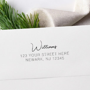 Simple Script Minimalist Return Address Self-inking Stamp