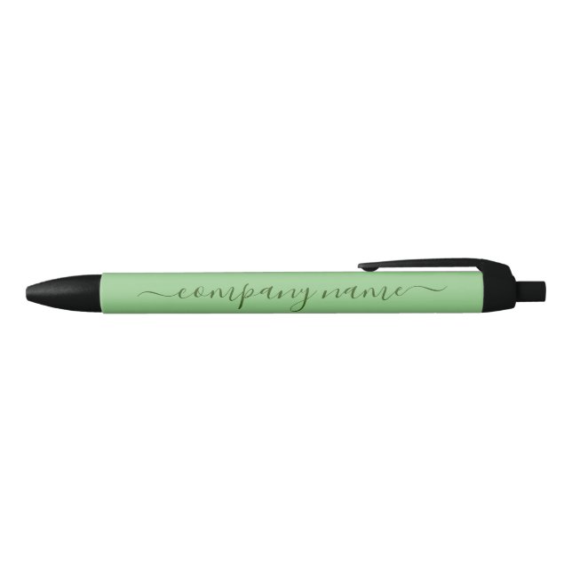 Simple Script - Mint Green - Company/Event Black Ink Pen (Top)