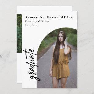 Simple Script Modern Arch 2 Photo Graduation   Invitation