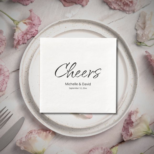 Simple Script Modern Casual Wedding Reception  Napkin (Creator Uploaded)