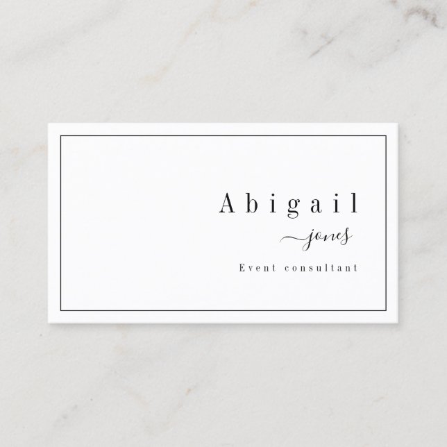 Simple Script Modern Luxury Professional Business Card (Front)