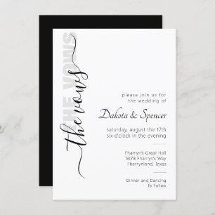 Simple Script   Modern Minimal Wedding Vows Invita Invitation