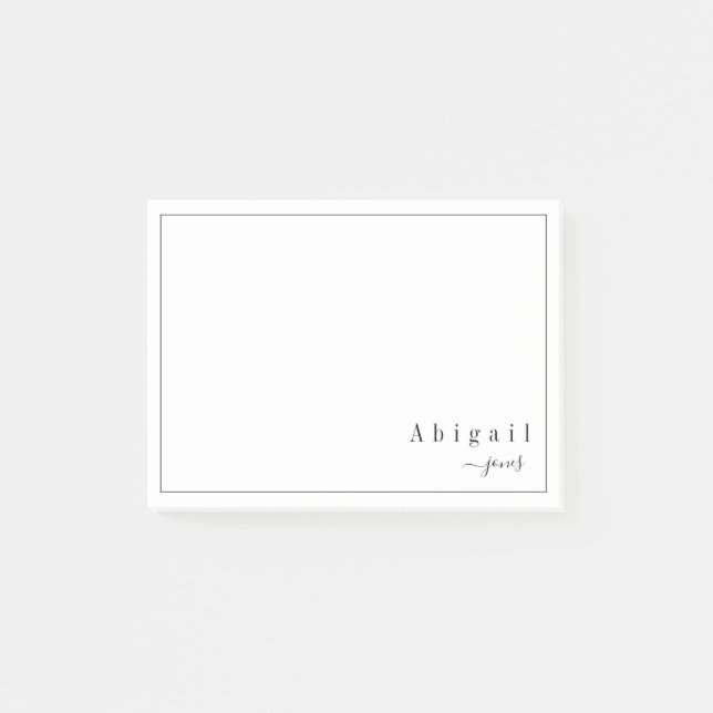 Simple Script Modern personalised Stationery Post-it Notes (Front)