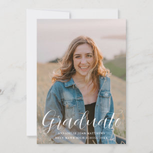 Simple Script Modern Photo Graduation Invitation