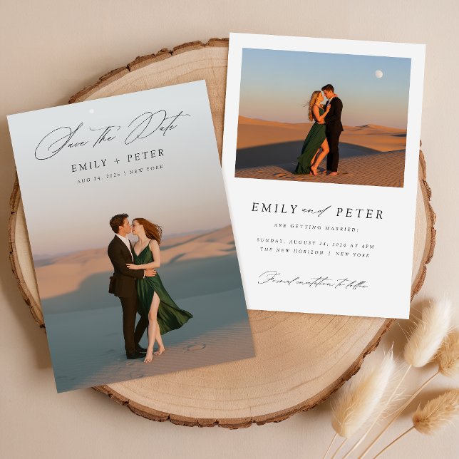 Simple Script Modern Photo Wedding Thank You Card (Creator Uploaded)