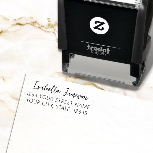 Simple Script Modern Return Address Self-inking Stamp