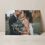 Simple Script Modern Wedding Photo Landscape Thank You Card<br><div class="desc">Simple Script Modern Wedding Photo Thank You Card</div>