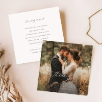 Simple Script Modern Wedding Photo Thank You