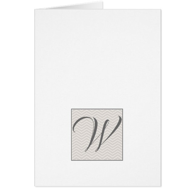 Simple Script Monogram Note Cards- Classic Waves (Front)