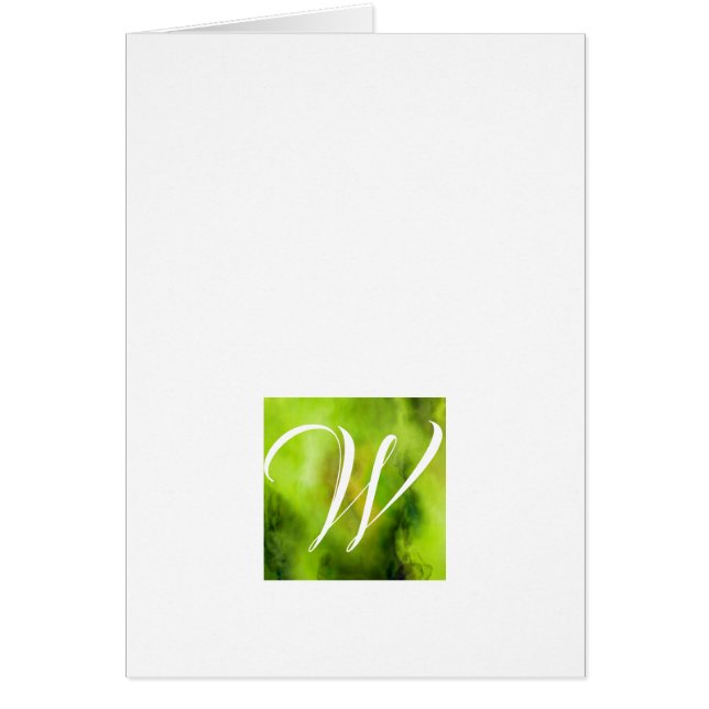 Simple Script Monogram Note Cards- Envy (Front)