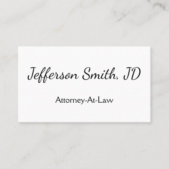 Simple, Script Name Attorney-At-Law Business Card (Front)