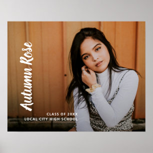 Simple Script Name Photo Modern Graduation Poster