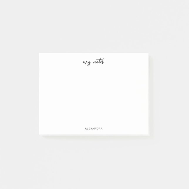 Simple Script Name Post It Notes  (Front)