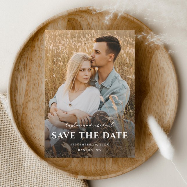 Simple Script Names Photo Wedding Save The Date (Creator Uploaded)