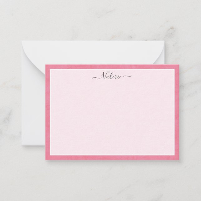 Simple Script Personalised Girly Pink Card (Front)