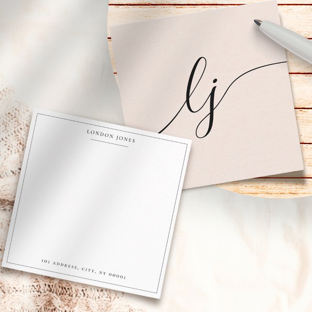 Simple Script Personalised Stationery Blush Pink Card (Creator Uploaded)