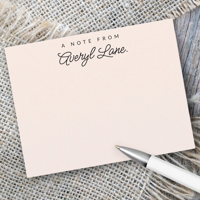Simple Script Personalised Stationery Blush Pink Card (Creator Uploaded)