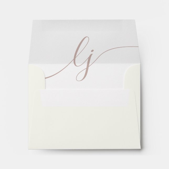 Simple Script Personalised Stationery Ivory Rose Envelope (Back (Bottom))