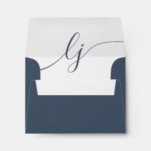 Simple Script Personalised Stationery Navy Ivory Envelope